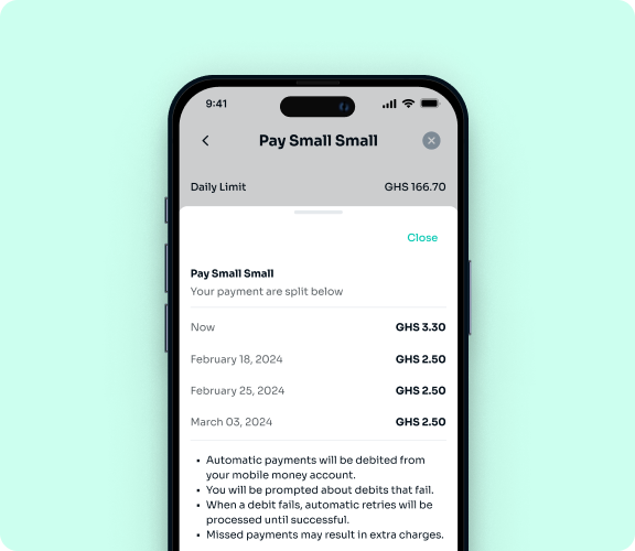 Pay in installments in Ghana