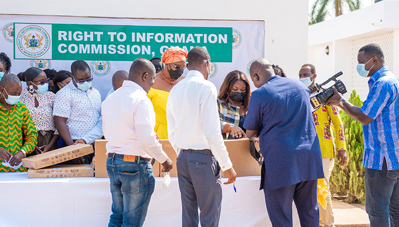 Opening of the laptops donated to the Right to Information (RTI) Commission